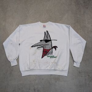 VTG Cool Coyote Arizona Attitude Sweatshirt Men's XL Hanes Flaws